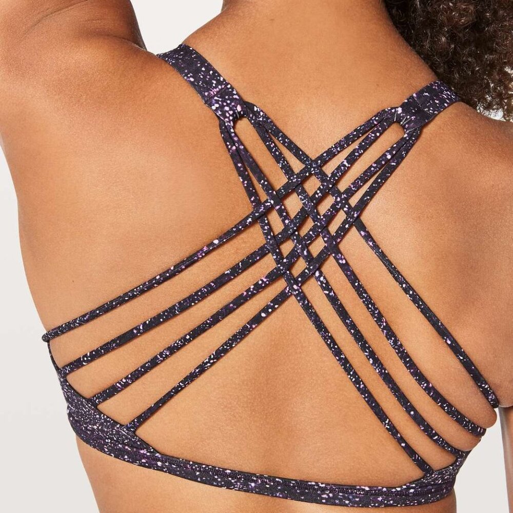 Free To Be Bra (Wild) Sports Bra in Crystalline Multi Purple Galaxy Pattern